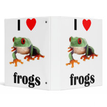 I Love  Frogs Vinyl Binder