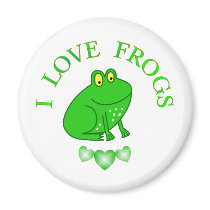 I Love Frogs Refrigerator Magnet