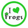 I Love Frogs Round Stickers I Love Frogs Round Stickers