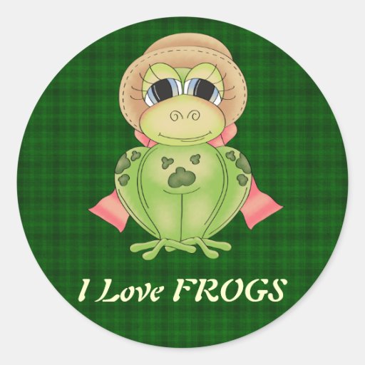 I Love FROGS sticker Zazzle