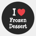 I love Frozen Dessert heart T-Shirt Round Sticker