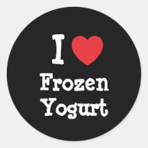 I love Frozen Yogurt heart T-Shirt Round Sticker