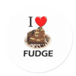 I Love Fudge stickers