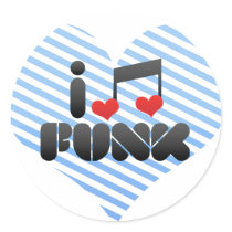 I Love Funk Round Stickers