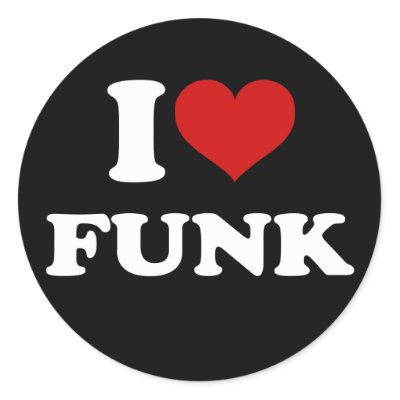 I Love Funk Round Stickers