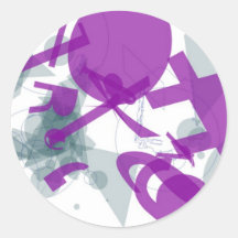 I Love Futurists 2 Round Sticker