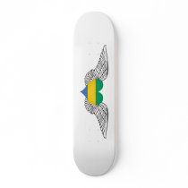 I Love Gabon -wings Skateboard