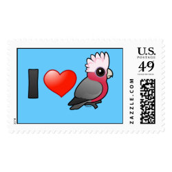 I Love Galahs (raised crest) Large Stamp 2.5