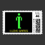 I Love Games Postage Stamp