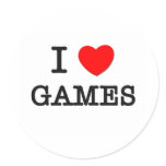 I Love Games Stickers