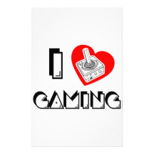 I love Gaming Personalized Stationery