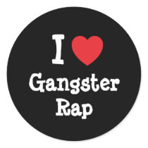 I love Gangster Rap heart custom personalized stickers