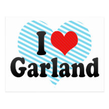 I Love Garland Postcard