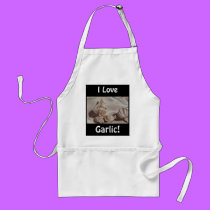 I Love, Garlic! aprons