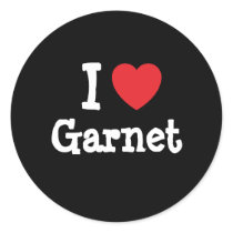 I love Garnet heart T-Shirt stickers by funnycustomtshirts I love Garnet heart T-Shirt stickers