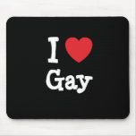 I love Gay heart T-Shirt Mouse Mat