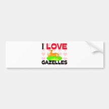 I Love Gazelles Bumper Sticker