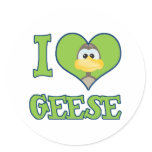 I Love geese Round Sticker