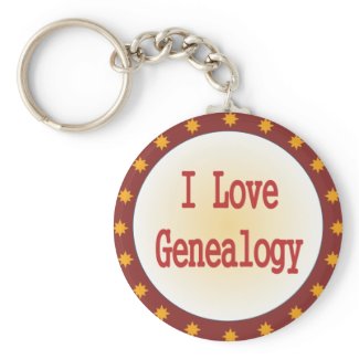 I Love Genealogy keychain