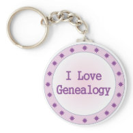 I Love Genealogy Keychain
