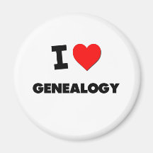 I Love Genealogy Refrigerator Magnet