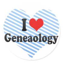 I Love Geneaology Round Stickers