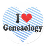 I Love Geneaology Round Stickers