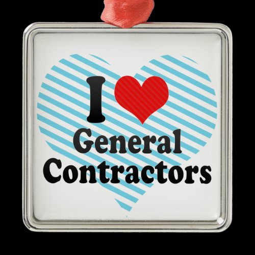 I Love General Contractors Christmas Tree Ornament