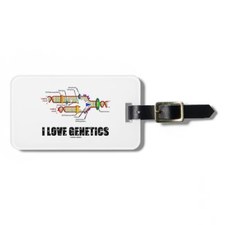 I Love Genetics (DNA Replication) Bag Tags
