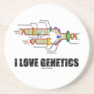 I Love Genetics (DNA Replication) Coasters