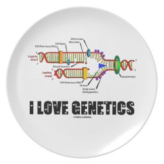 I Love Genetics (DNA Replication) Dinner Plate