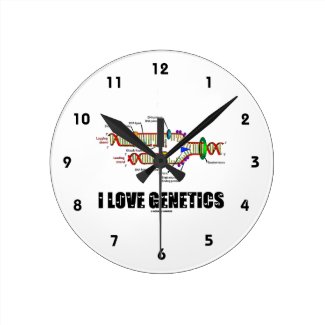 I Love Genetics (DNA Replication) Wall Clock