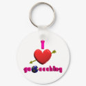 I Love Geocaching 3D art Keychain Geocacher Swag