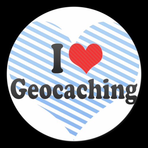I Love Geocaching Round Sticker