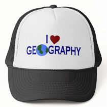 I Love Geography Trucker Hats