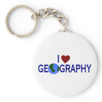 I Love Geography Keychains