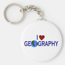 I Love Geography Keychains