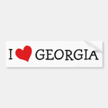 I Love Georgia Bumper Sticker