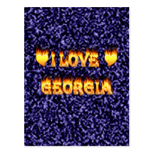 I love georgia fire and flames postcard