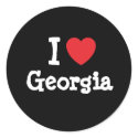 I love Georgia heart T-Shirt stickers by funnycustomtshirts I love Georgia heart T-Shirt stickers