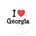 I love Georgia heart T-Shirt stickers by funnycustomtshirts I love Georgia heart T-Shirt stickers