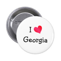 I Love Georgia Pinback Buttons