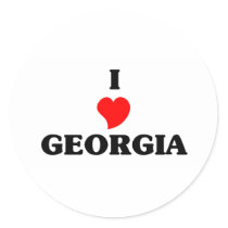 I Love Georgia Round Stickers