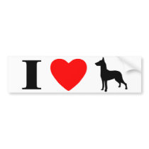I Love German Pinschers Bumper Sticker bumper stickers by MenagerieMayhem I Love German Pinschers Bumper Sticker bumper stickers