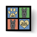 I Love German Shepherds Pinback Button