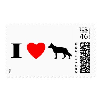 I Love German Shepherds Postage Stamps stamp