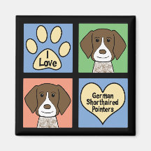 I Love German Shorthaired Pointers Refrigerator Magnets