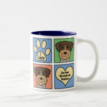 I Love German Wirehaired Pointers Coffee Mugs