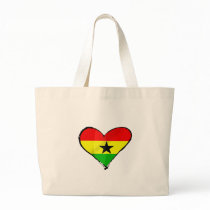 I love Ghana Ghanaian flag heart gifts Canvas Bags