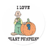I Love Giant Pumpkins Round Sticker